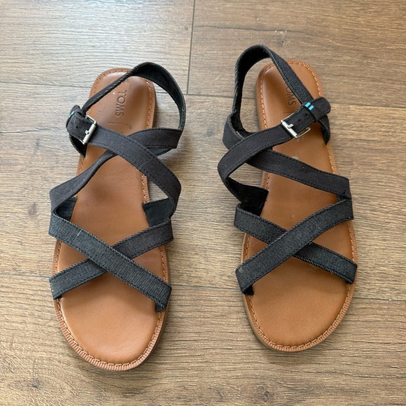 Toms Shoes - Toms Black and Grey Strappy Sandals
